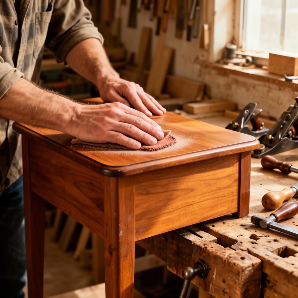 Craftsman restoring vintage furniture